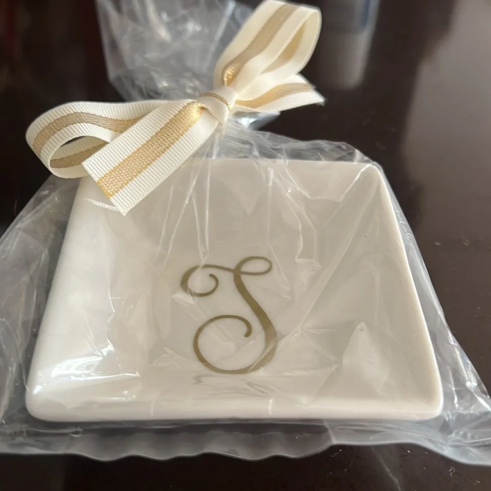 S Letter Jewelry Trinket Dish